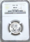 1965 Washington Quarter Business Strike NGC MS67 Nice Luster #D111A
