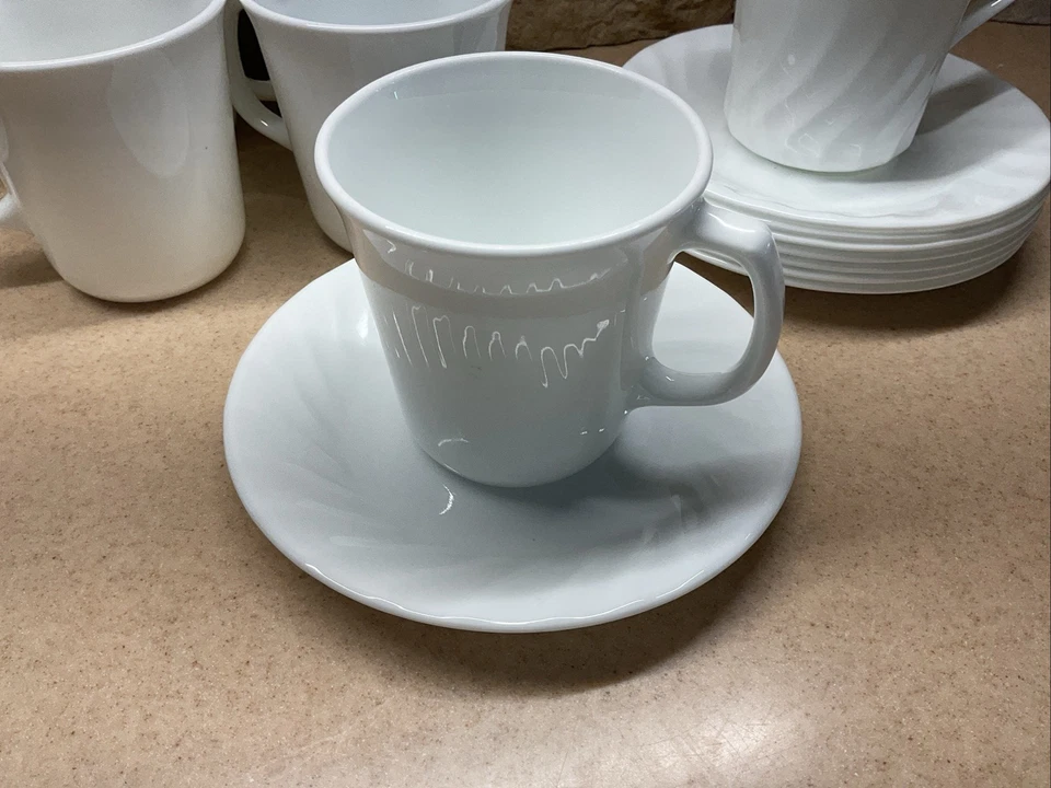 Corelle Corning MEJORAS 71/4" Pan Postre Ensalada Platos Laterales Tazas Remolino 24 piezas Foto 3 de 4
