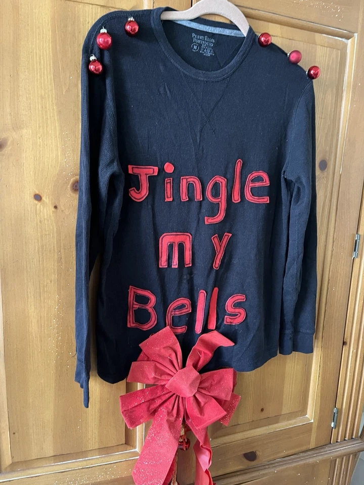 Suéter Feo Navidad Hombre Negro Mediano Fiesta Manga Larga Foto 3 de 3