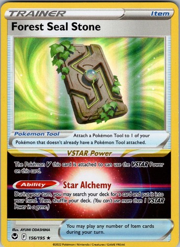 Forest Seal Stone 156/195 Holo Rare Silver Tempest Pokemon Near Mint