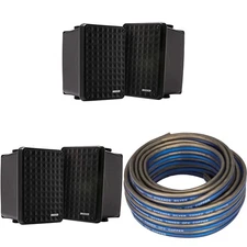 Kicker (2 Pair ) KB6B 2-Way Full Range Indoor Outdoor Speakers (Pair) Weather...