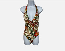 Vince Camuto Women's Seychelles Floral Tie Front Halter One Piece Sz-6 MSRP 118