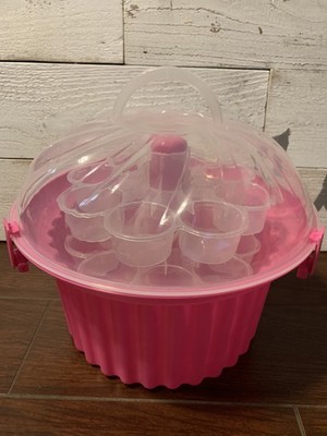 Fox Run Pink Cupcake-Shaped Cupcake Holder/Carrier -24 Cupcakes/Birthday Party