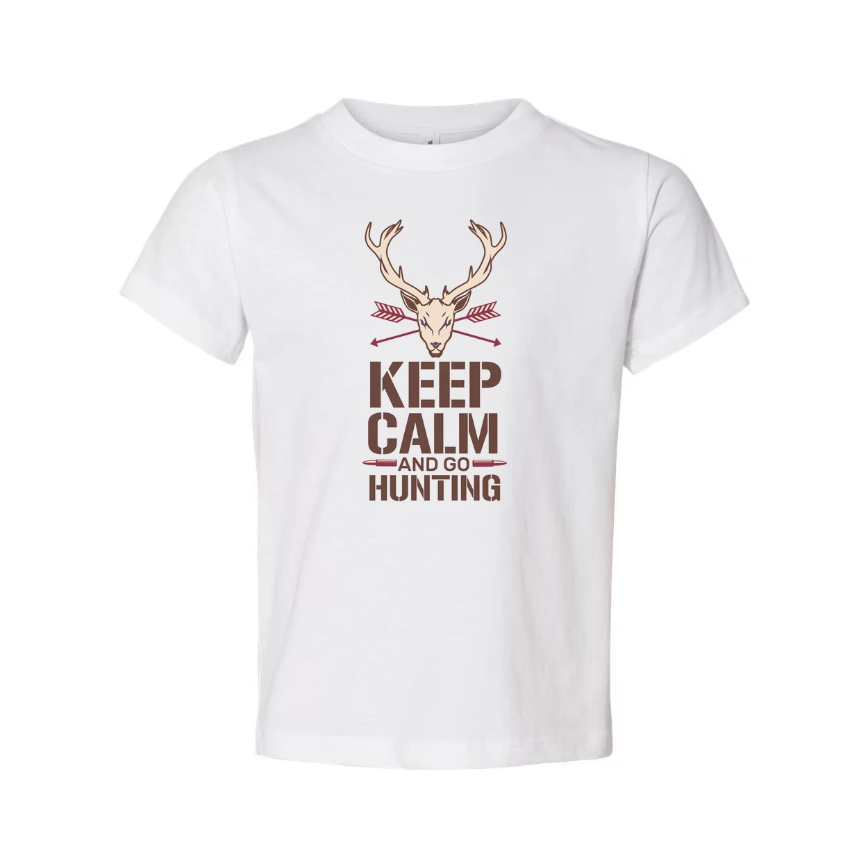 Unisex Hunting T Shirt With Deer Head Graphic And Keep Calm Theme For Outdoor En