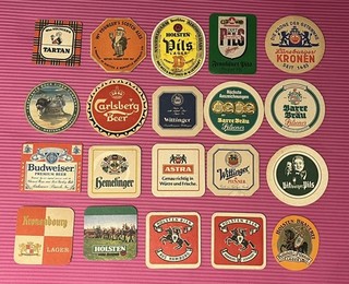 VIntage beer mats mostly German Holsten Wittinger Barre Brau etc