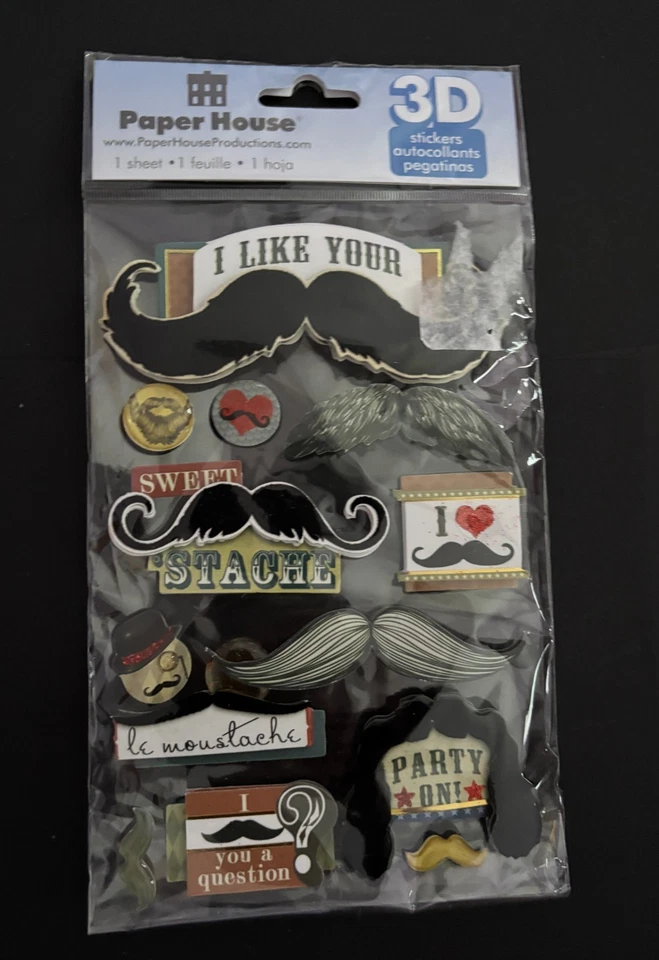 Pegatinas bigote -- Nuevas -- Se venden en conjunto de 4 paquetes Foto 3 de 4