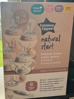 Tommee Tippee Natural Start Baby's First Bottle Set 8-Piece Kit (NEW)