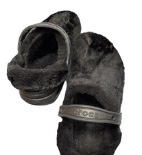 Crocs Unisex Adult's Classic Fur Lined Sure Clogs Black Size US:9W/7M UK:7W/6M