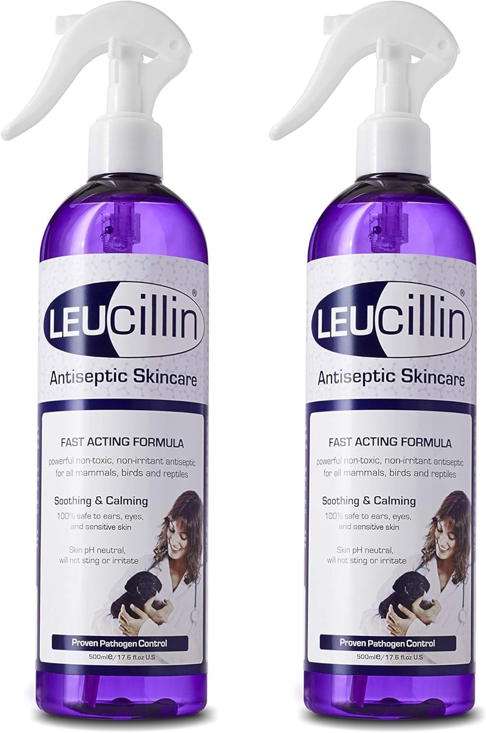 Leucillin Natural Antiseptic Spray (2 Pack) - Antibacterial Antifungal Antiviral