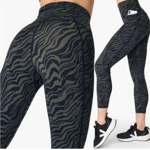 Sweaty Betty Tights Zero Gravity Crop Zebra Print Sz XS