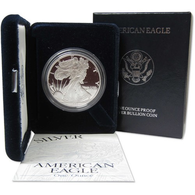 #ad 1997 P American Silver Eagle Bullion Proof $1 Coin Collectible OGP COA $119.99