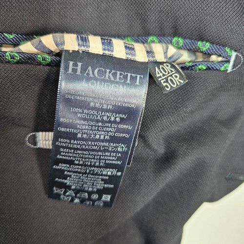 Hackett London Blazer Jacket Men 40R Weave Waffle Deconstructed Hopsack Navy - Picture 11 of 17