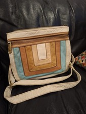 Fossil Cream, Tan & Tourquoise Crossbody Shoulder Bag