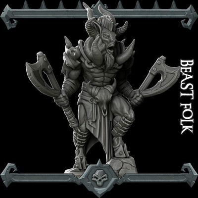 BEAST FOLK Humanoid Resin 3D Printed Fantasy Miniature D&D Tabletop RPG