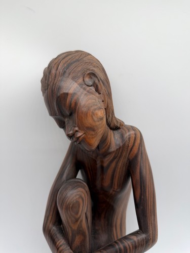Vintage Indonesian Balinese Wood Carving of Woman Marked Injwarda Mas Bali - 第 2/19 張圖片