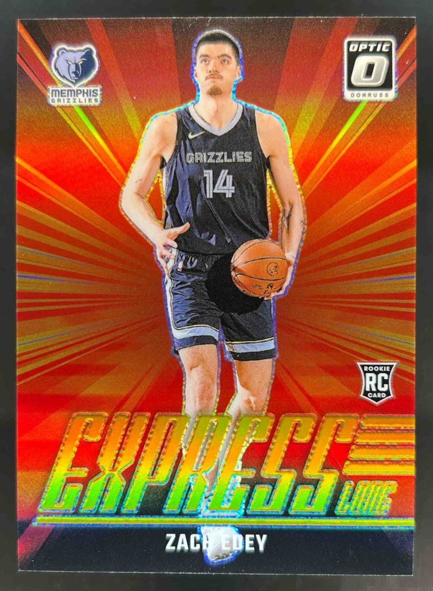 2024-25 Donruss Optic Zach Edey Express Lane RC Gold #10/10 Grizzlies