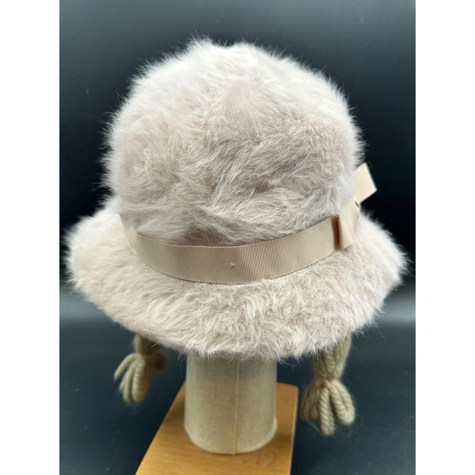 Vintage 1960s KANGOL Fuzzy Angora Pink Bucket Hat Made in England - Image 2 of 4