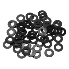 60Pcs M10 Nylon Flat Washers Plastic Washer 10mm ID 15mm OD 1mm Thick Black