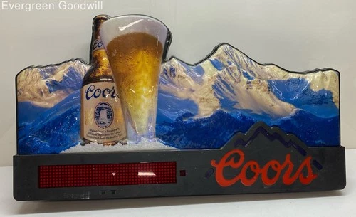 Vintage 1990 Coors Beer Lighted Motion Scroll Message Sign P/R