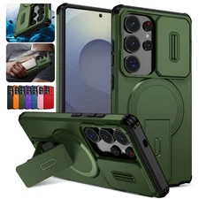 Magnetic Stand Case+Camera Cover For Samsung Galaxy S25 FE S25Edge S25Ultra S24 