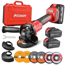  Cordless Angle Grinder 4-1/2 inch, 21V Battery Grinder Tool, Power Electric 
