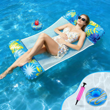 Luftmatratze Pool, 2 St&uuml;ck Pool Zubeh&ouml;r Wasserh&auml;ngematte, 4 in 1 Wasserh&auml;ngematt