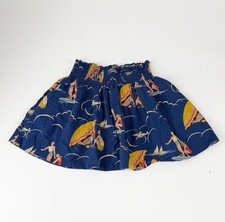 Ralph Lauren A-line Flare Skirt Girls 6 Blue Beach Surfer Hawaiian Pull On