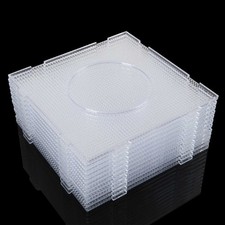 12PCS Mini Perler Bead Pegboards, 2.6mm Plastic Square Boards, 2.6mm, Clear