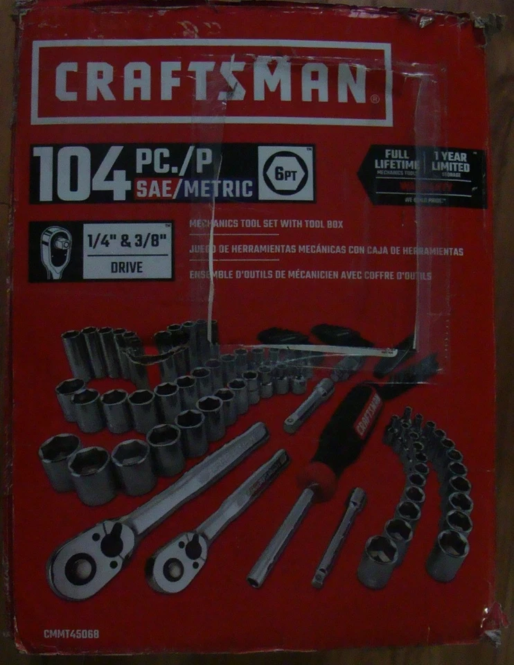 NIB, CRAFTSMAN 104PC MECHANIC TOOL SET (CMMT45068) - Image 4 of 4