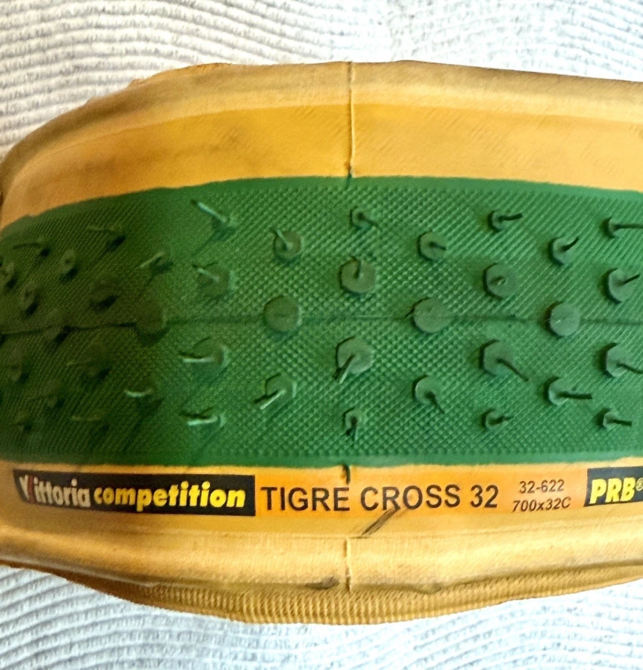 Vittoria Competition Tigre Cross 700 x 32 绿色复古 Nos 自行车轮胎  — 第 2/4 张图片
