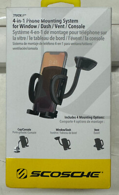 Scosche Stuckup ''4-in-1 Phone Mounting Sys for Window/Dash/Vent/Console'' (IHW10)