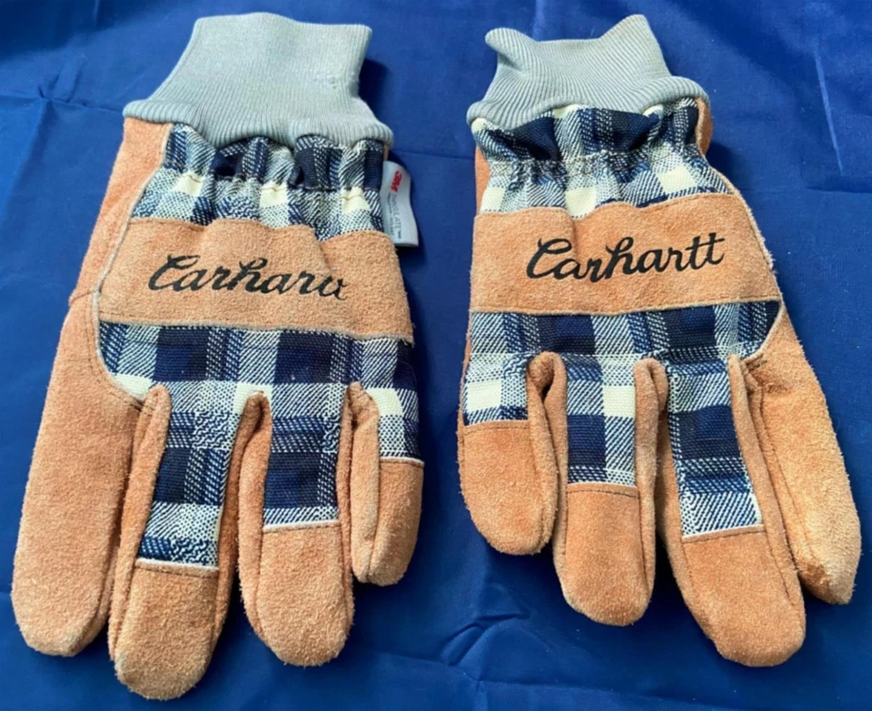 Guantes de trabajo Carhartt de gamuza a cuadros para hombre Thinsulate utilitario tejido puño talla mediana Foto 2 de 4