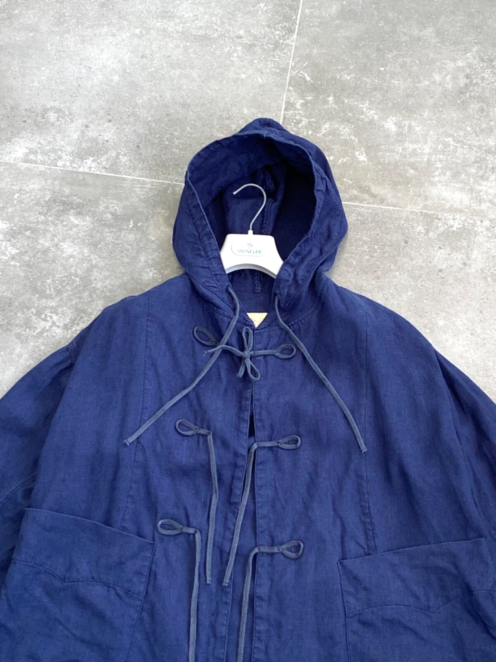 Men's MONITALY USA Linen Lightweight Duffle Chore Utility Coat Jacket Size 34 S - Image 3 of 4