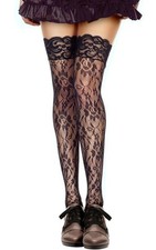 Floral Lace Thigh High with Lace Top