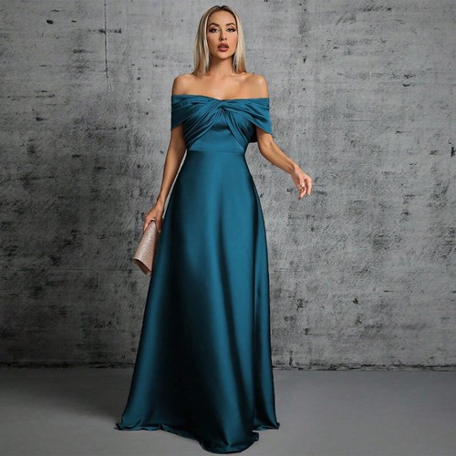 Cocktail Dress Size 4-12 for Women Evening Party Wedding Guest Off-the-Shoulder