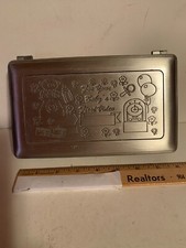 Vintage PEWTER VHS TAPE KEEPSAKE BOX FOR BABY'S FIRST VIDEO
