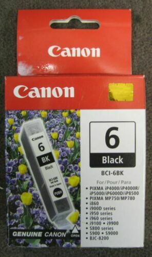 Canon BCi 6 BK black ink jet tank PIXMA ip4000 R ip5000 ip6000D ip8500 ...