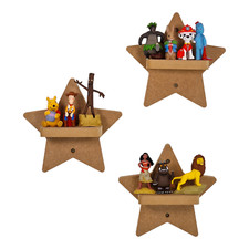 Star Shaped Set of Shelves Suitable for Tonie's, Wall Mounted Tonie Storage