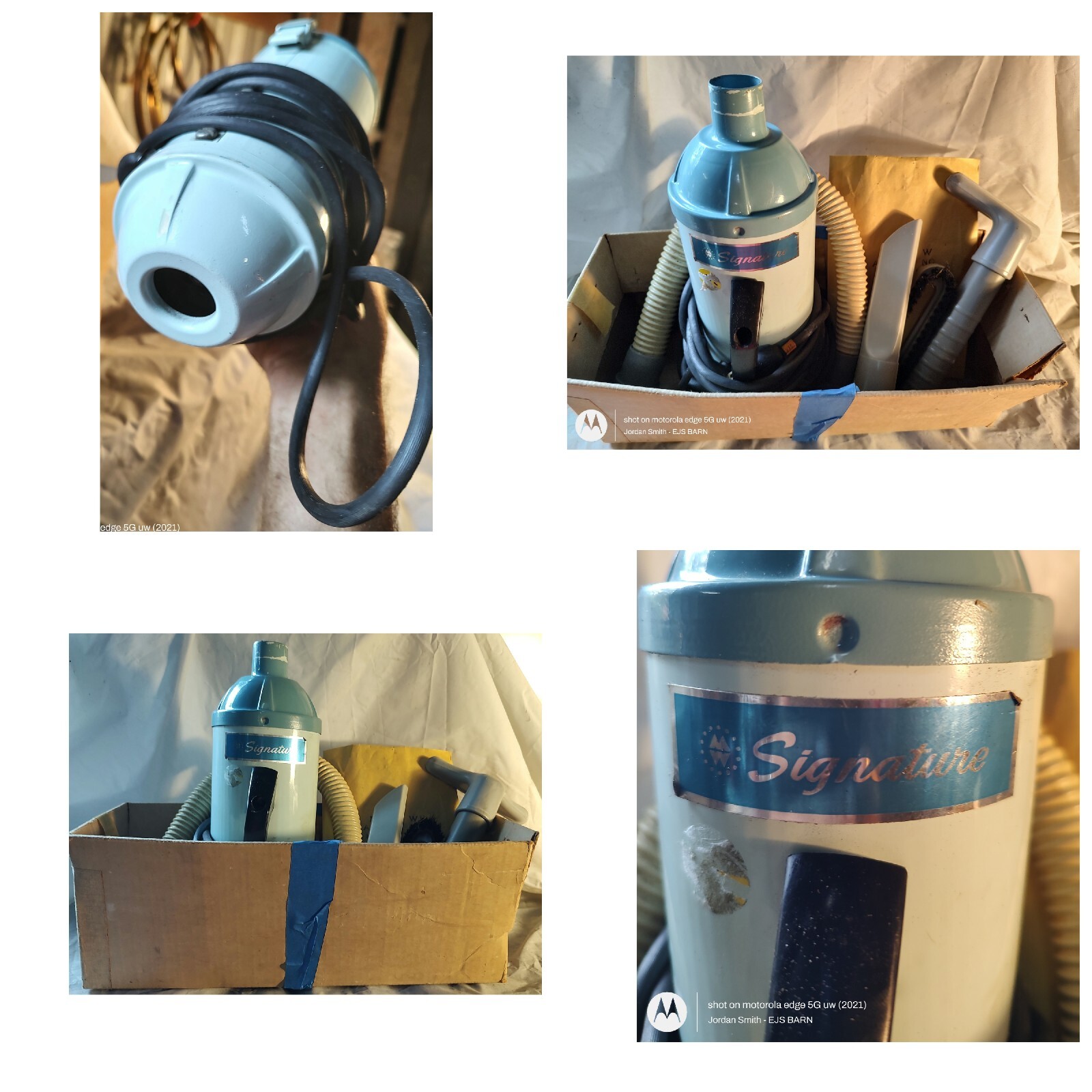 Vintage Montgomery Ward Vacuum Cleaner Handheld Signature Aqua Green