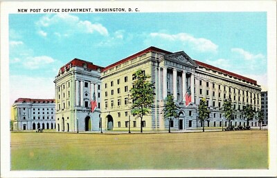 New Post Office Department Washington DC American Flag VTG Postcard UNP Unused