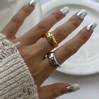 8mm Band Ring Size 6-8 Fashion Women 18k Gold Plated Geometry