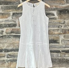 Michael Kors Womens Dress Swimsuit Coverup White Size 6 Eyelet Drop Waist