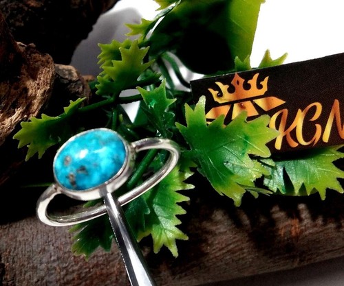 Natural Persian Turquoise Ring 925 Sterling Silver Statement Jewelry Gift Her - Picture 4 of 7