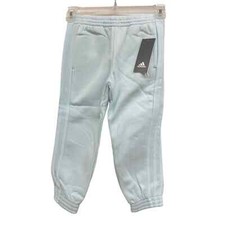 NWT Sz 4T Adidas Logo Unisex Baby Blue Sweatpants With Side Pockets