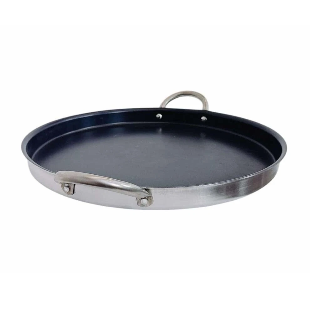 16" Stainless Steel Comal Griddle Pan Frying Bowl for Carnitas, Tacos, Tortillas