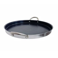 16" Stainless Steel Comal Griddle Pan Frying Bowl for Carnitas, Tacos, Tortillas