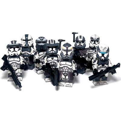 #ad Wolf Pack Custom Minifigures Star Wars 104th Battalion Commander Wolffe Clones GBP 23.49