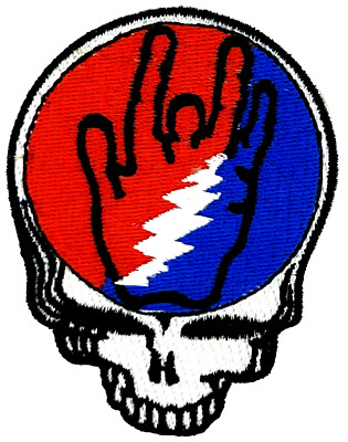 Grateful Dead Steal Your Face R.W.B. Bolt Jerrys Hand Embroidered Iron on Patch