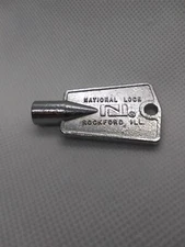 Vintage National Lock Co. Deep Freezer Barrel Key Rockford Illinois USA