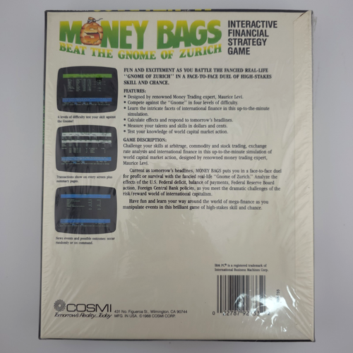 Money Bags: Beat the Gnome of Zurich, 1988, Big Box, New & Sealed - Picture 3 of 8